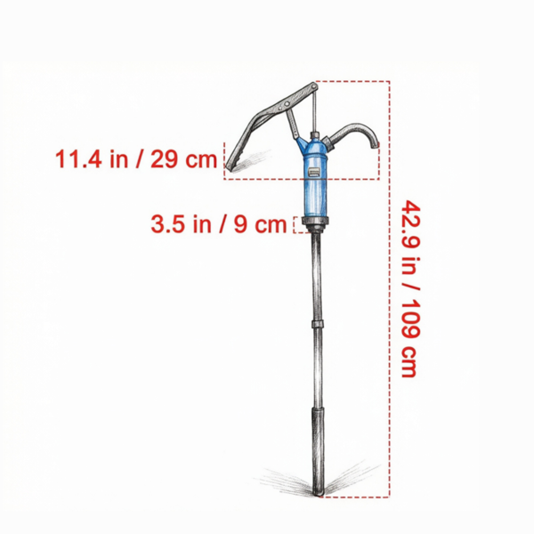 9.5 Oz Hand Operated Drum Pump for 5-55 Gallon Barrels - Liquids Transfer