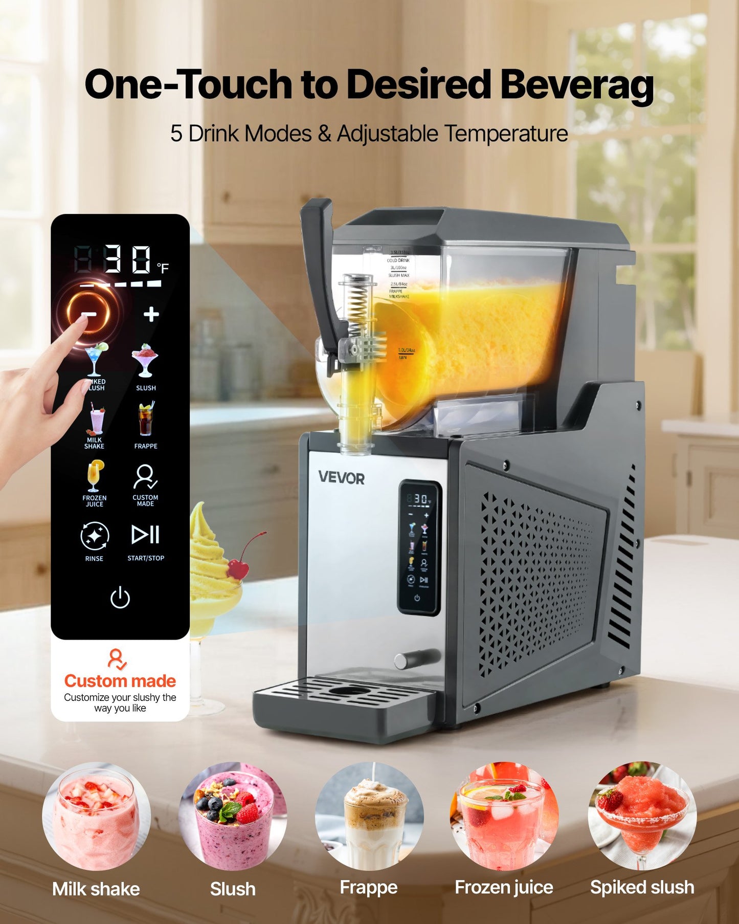4L Slushie Machine for Frozen Drinks No Ice Needed Home Beverage Maker