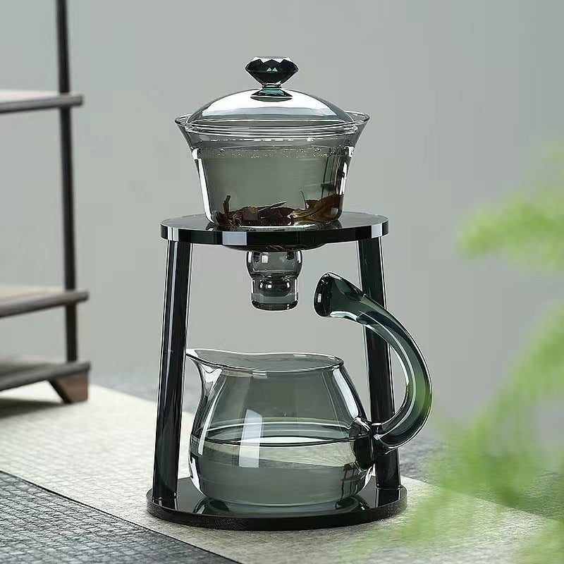 Heat-Resistant Glass Tea Set for Household Use - Modern Gray Ash Cylinder
