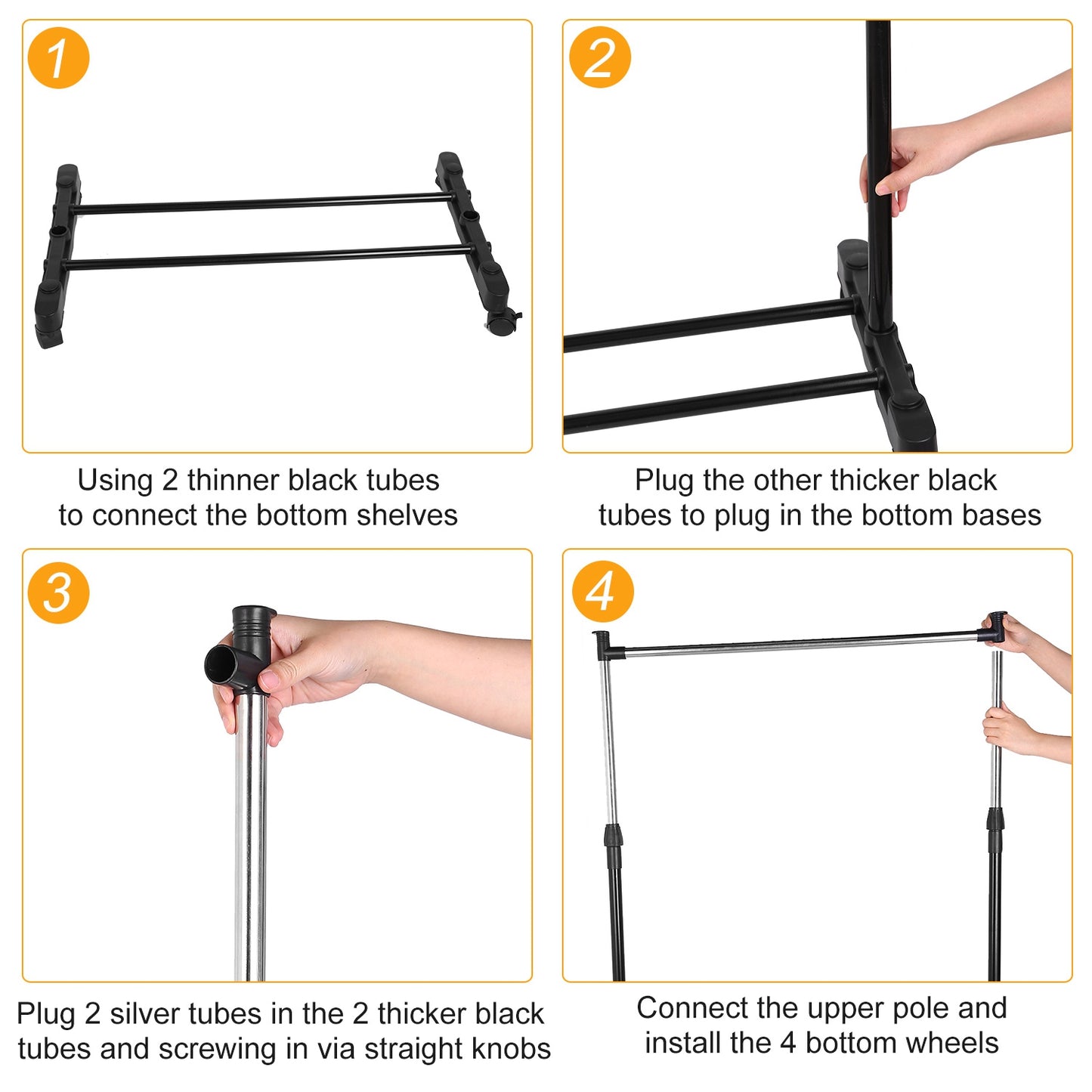 15kg 33lbs Garment Racks 3.12ft To 4.80ft Height Adjustable Clothes