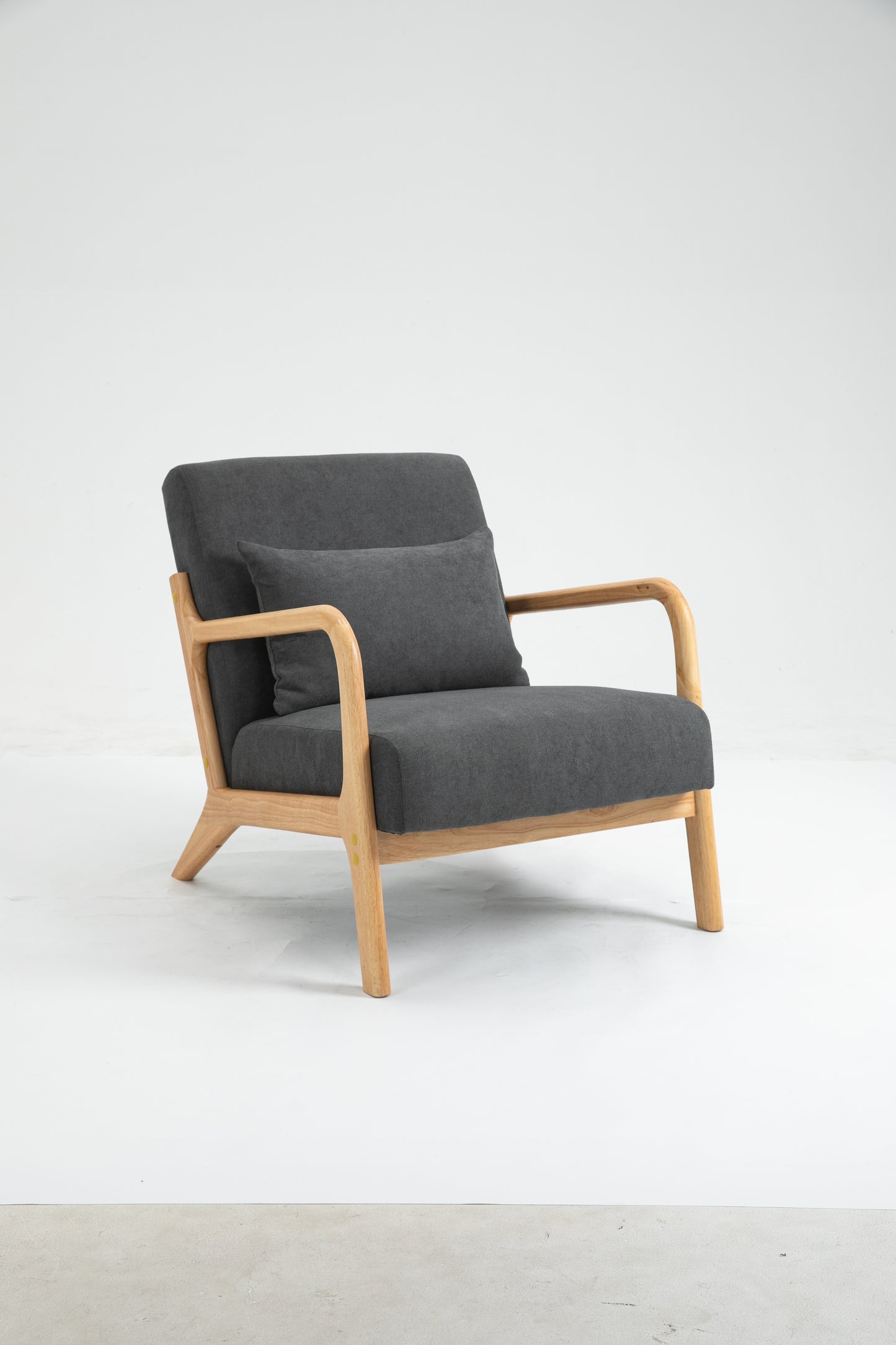 Mid Century Modern Accent Chair - Antique Grey Upholstered
