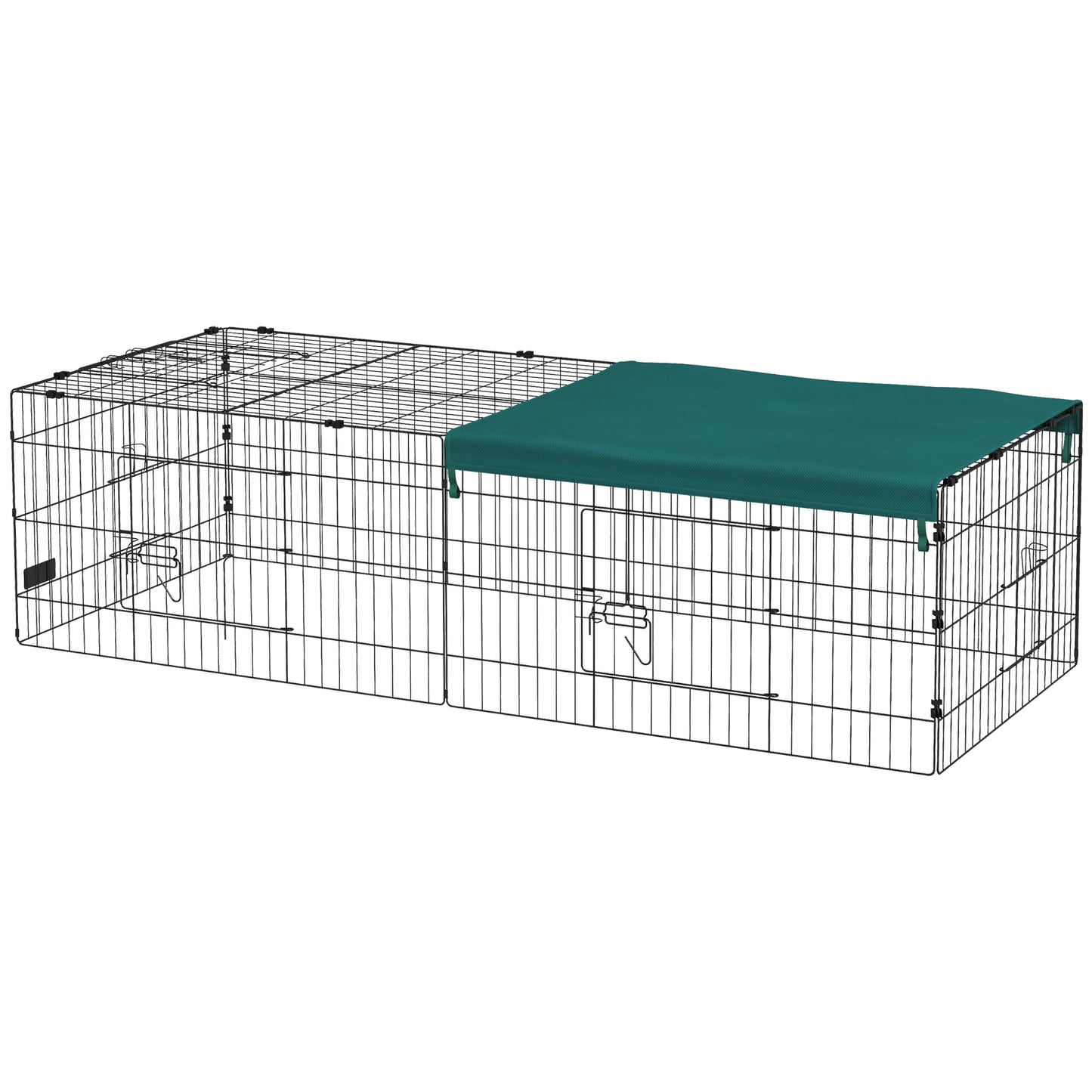 73-Inch Small Animal Playpen with Roof for Rabbits, Chickens, Chinchillas - Indoor Outdoor Green
