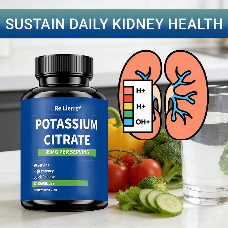 Potassium Citrate Supplement - 99mg Electrolyte & Mineral Support - 60 Capsules