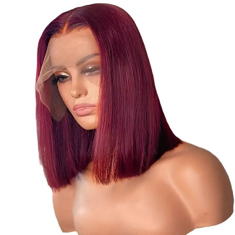 High-Temperature Fiber Wig with Lace Trim - Middle Parting Full Head Hair Extension