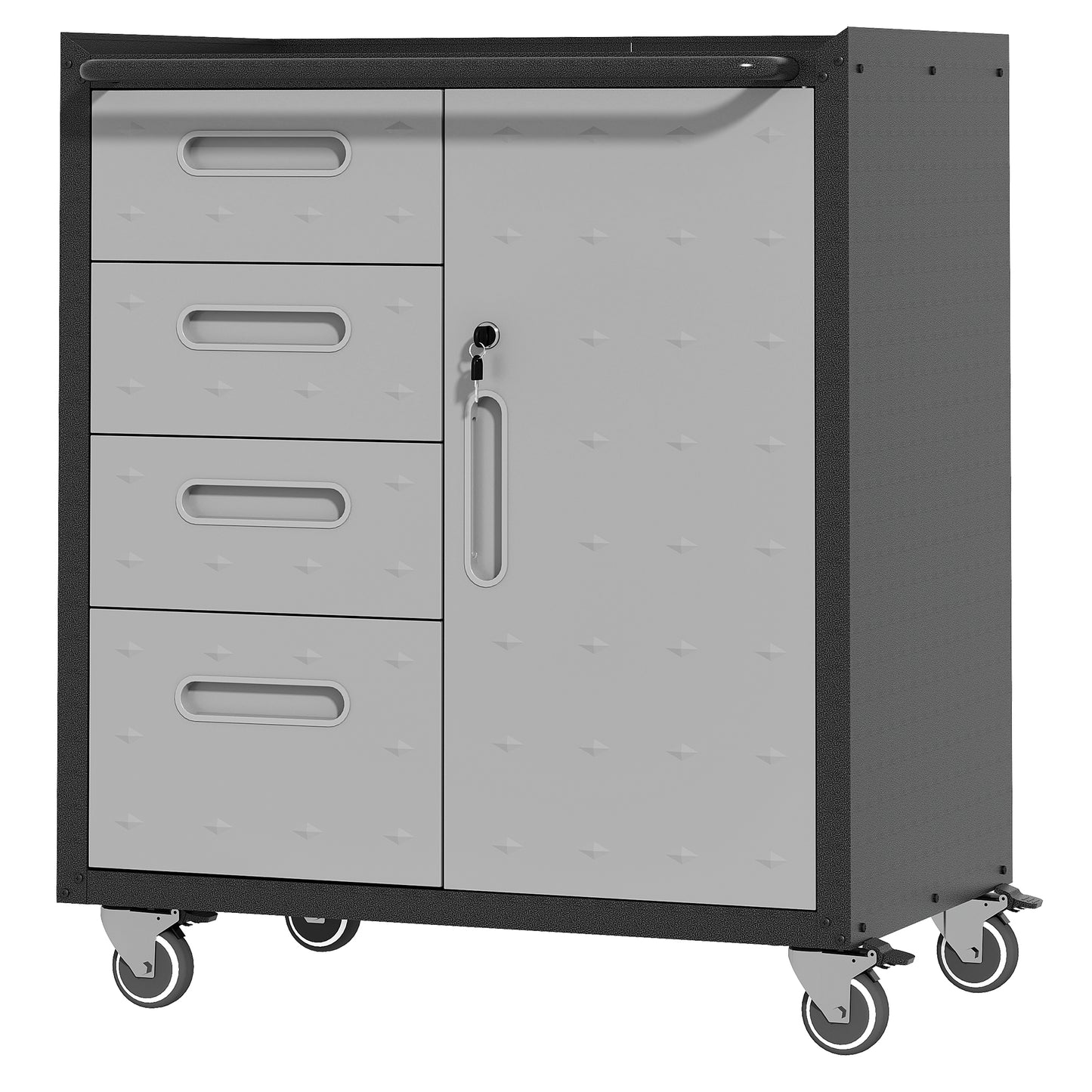 Sturdy Metal Tool Storage Cabinet With Wheels - For Garage, Office,