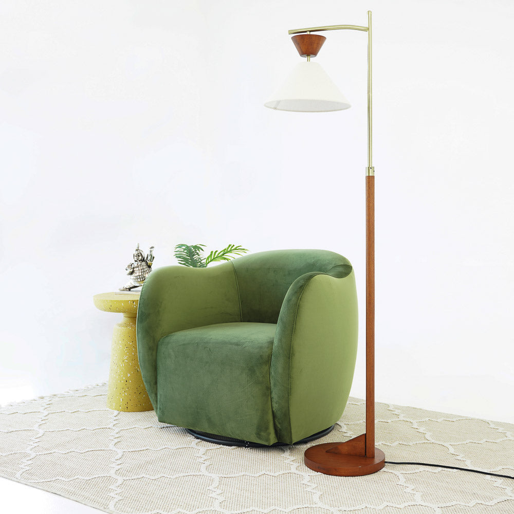 Renee Swivel Chair - Green Velvet