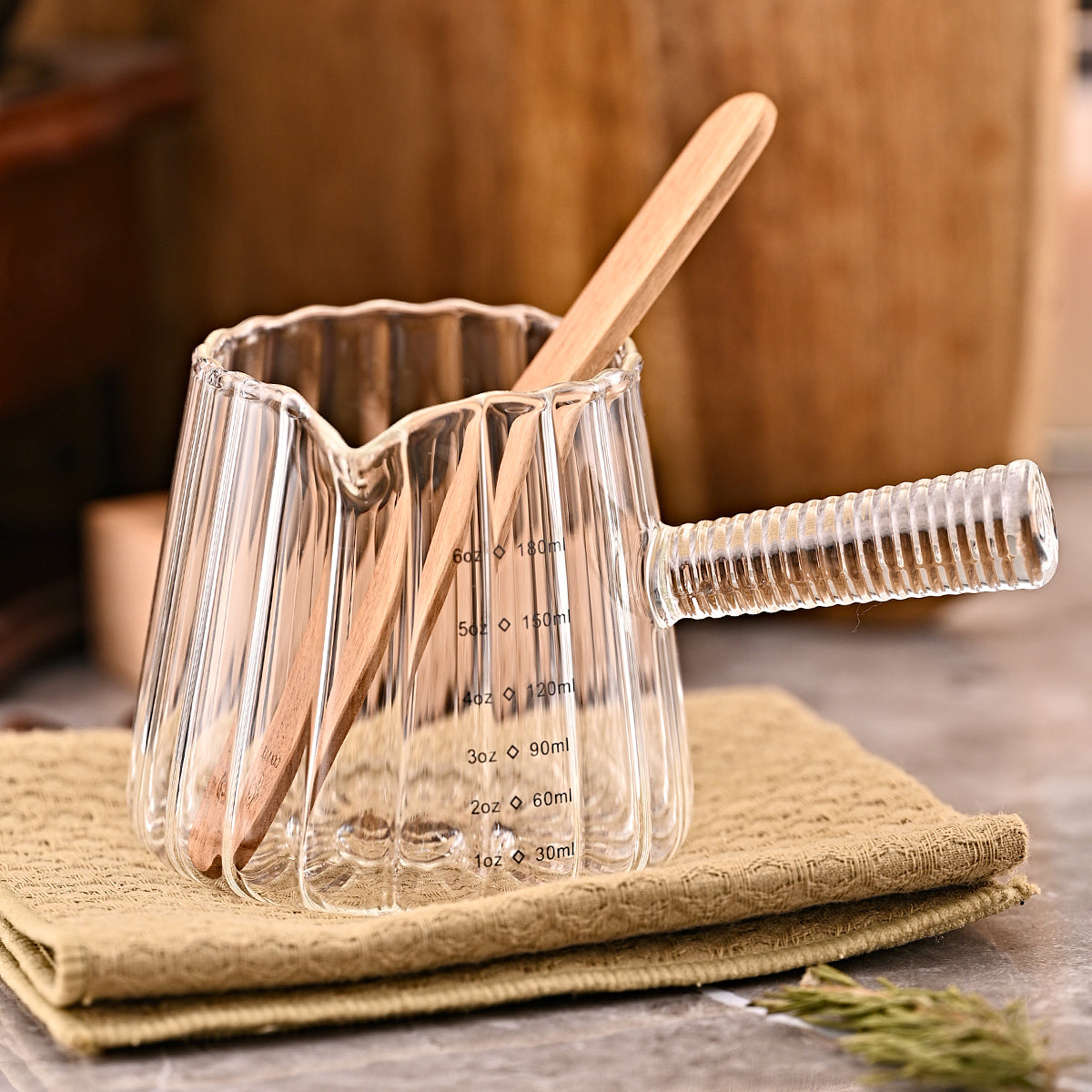 180ml Mini Coffee Cup with Glass Handle - Italian Style
