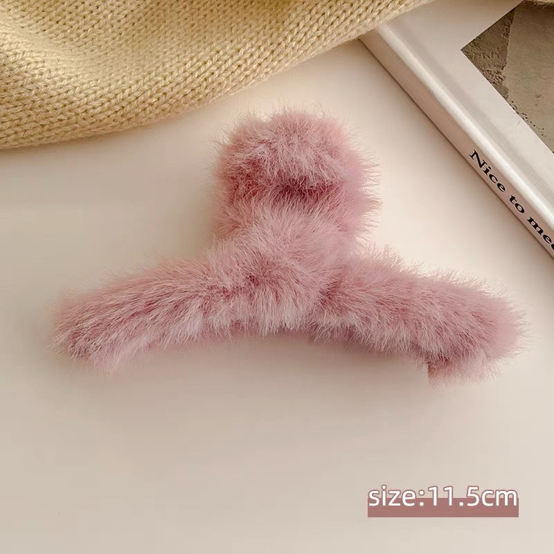 Large Plush Hair Clip with Elegant Design for Hair Accessories