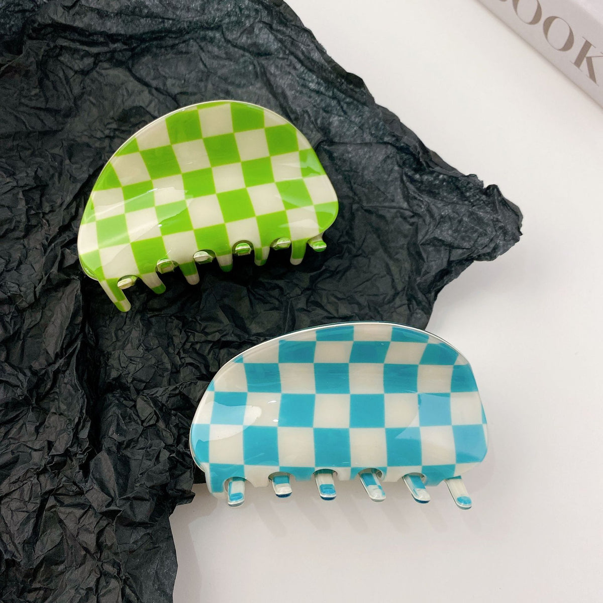 Checkerboard Grip Clip Hair Clip - Multiple Colors