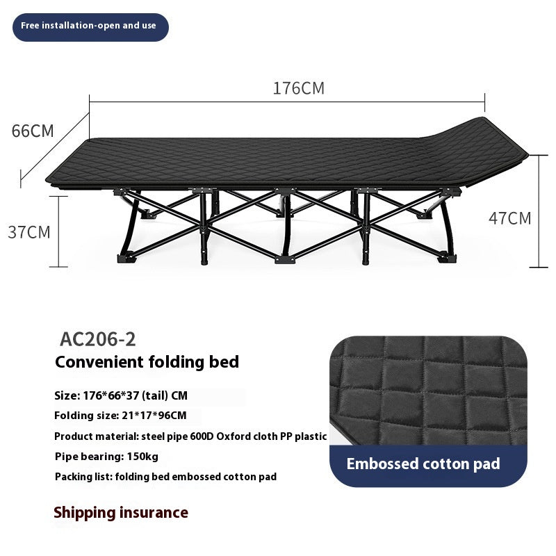 Portable Folding Bed for Camping and Office Use – Lightweight & Space Saving
