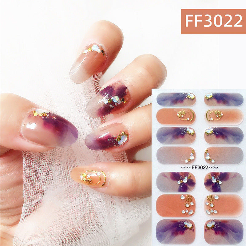 3D Nail Art Crystal Nail Polish Film Full Paste Non-Toxic Durable Stickers