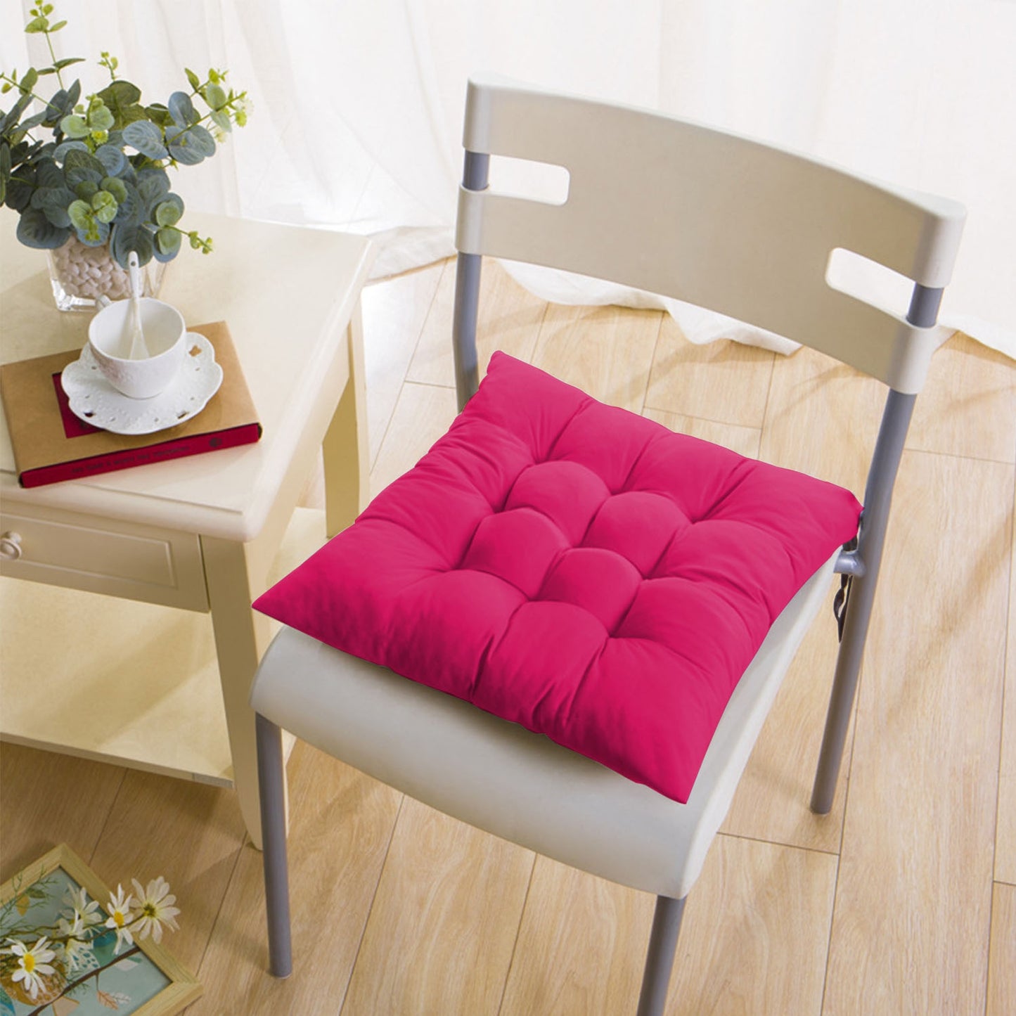 4-Pack Soft Square Chair Cushion Pads - 17.72" for Home & Office