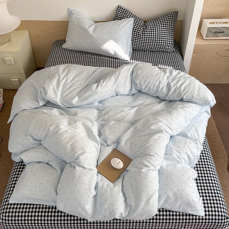 Four-Piece Cotton Bed Sheet Set - Multiple Sizes & Patterns