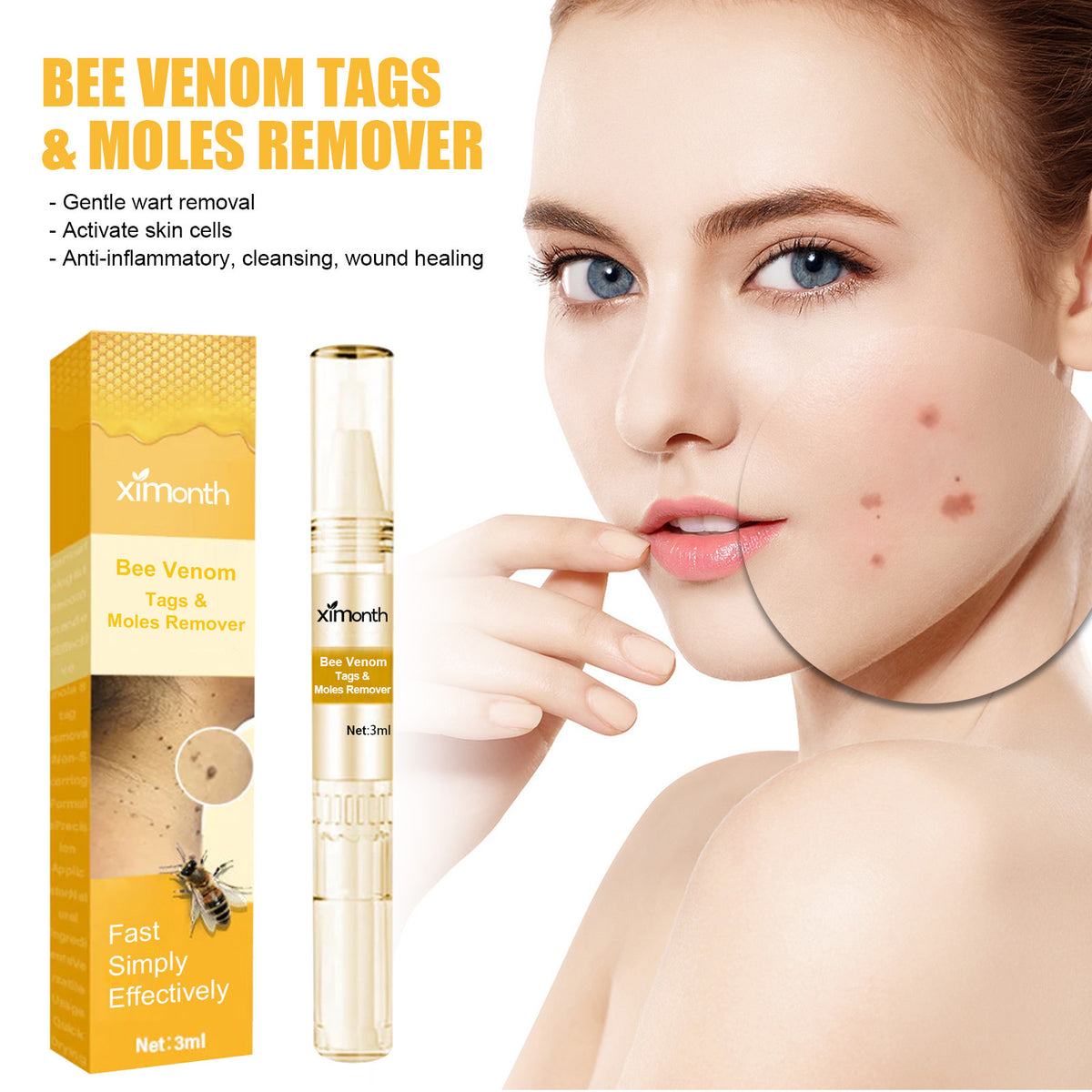 Liquid Skin Wart Removal Pen 3ML - Gentle Mole & Skin Mark Remover