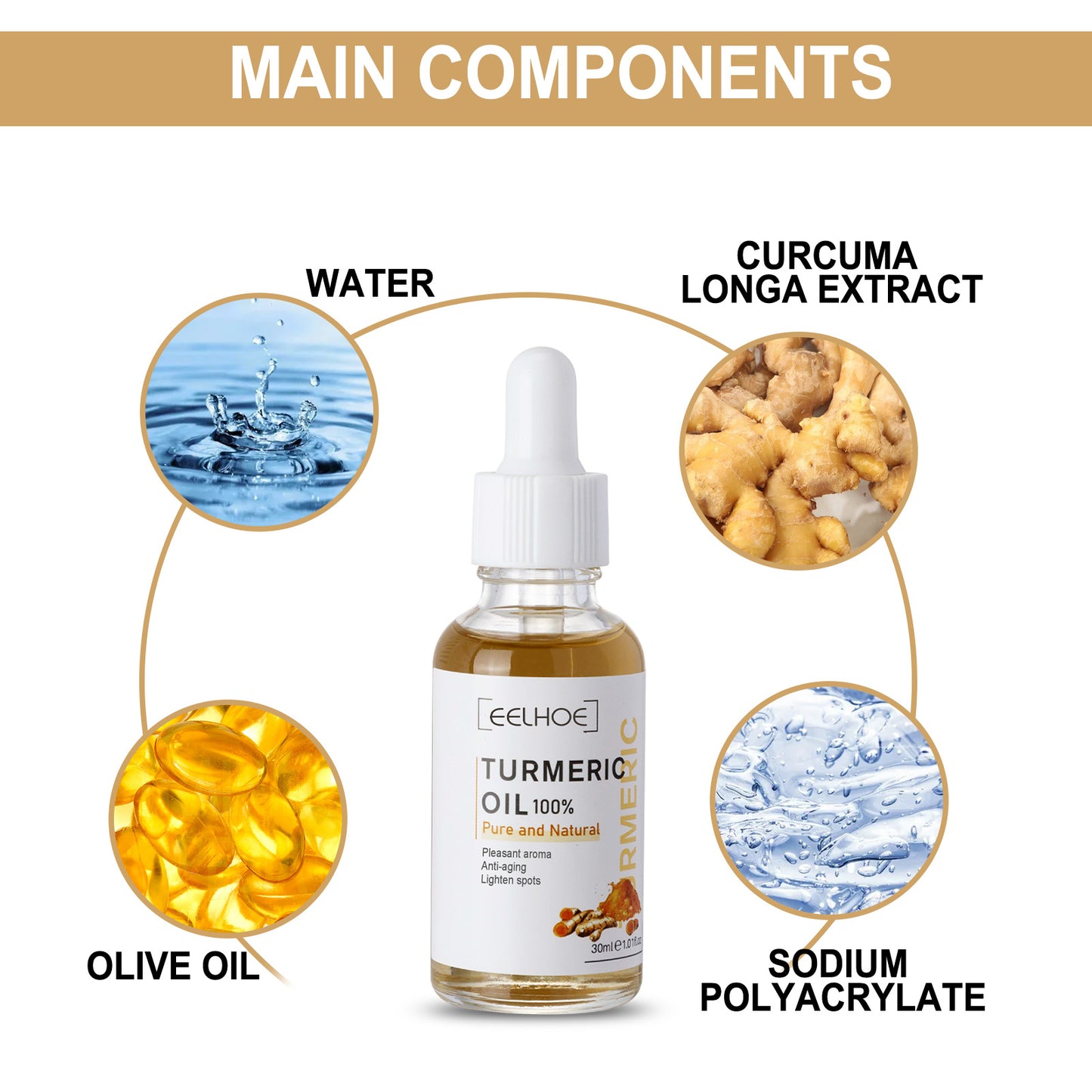 Turmeric Dark Spot Correcting Face Serum - Moisturizing Skin Repair Oil