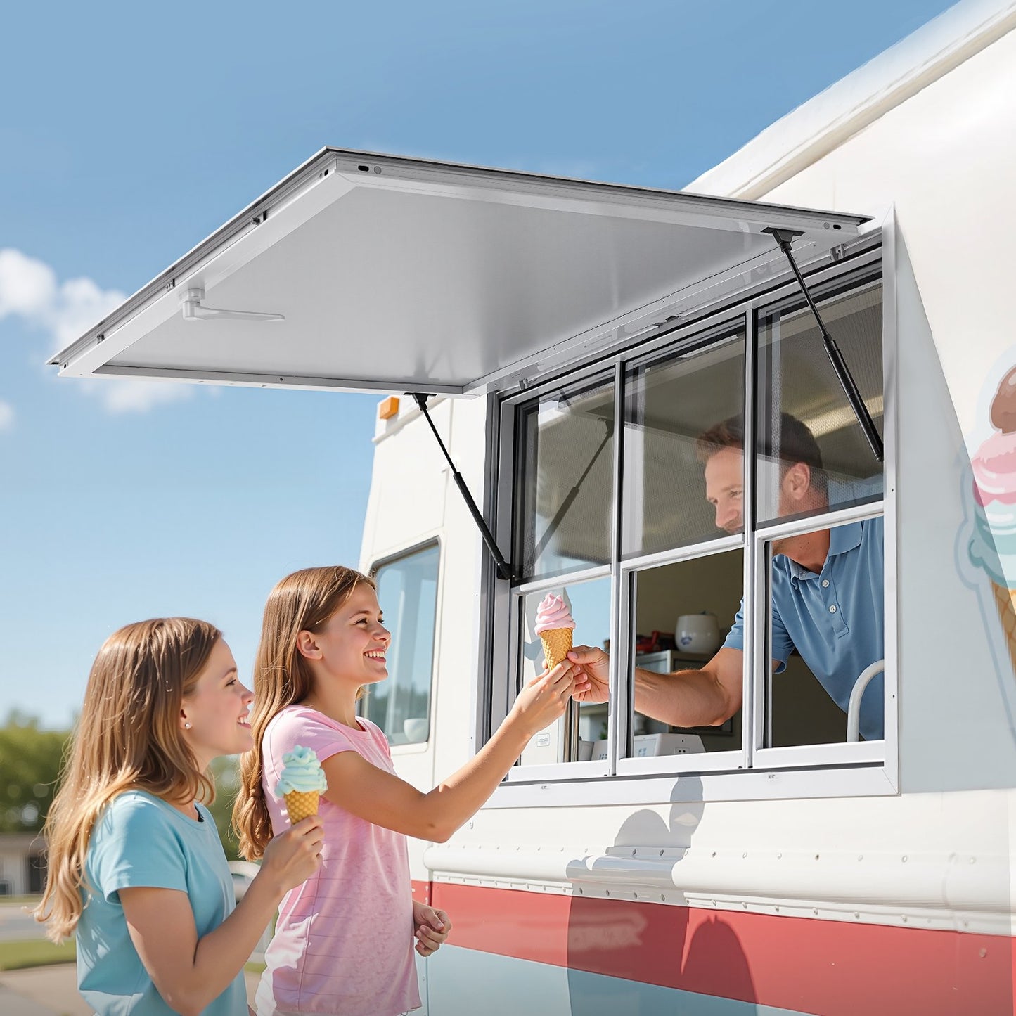 60x36 Inch Concession Stand Serving Window - Aluminum Awning