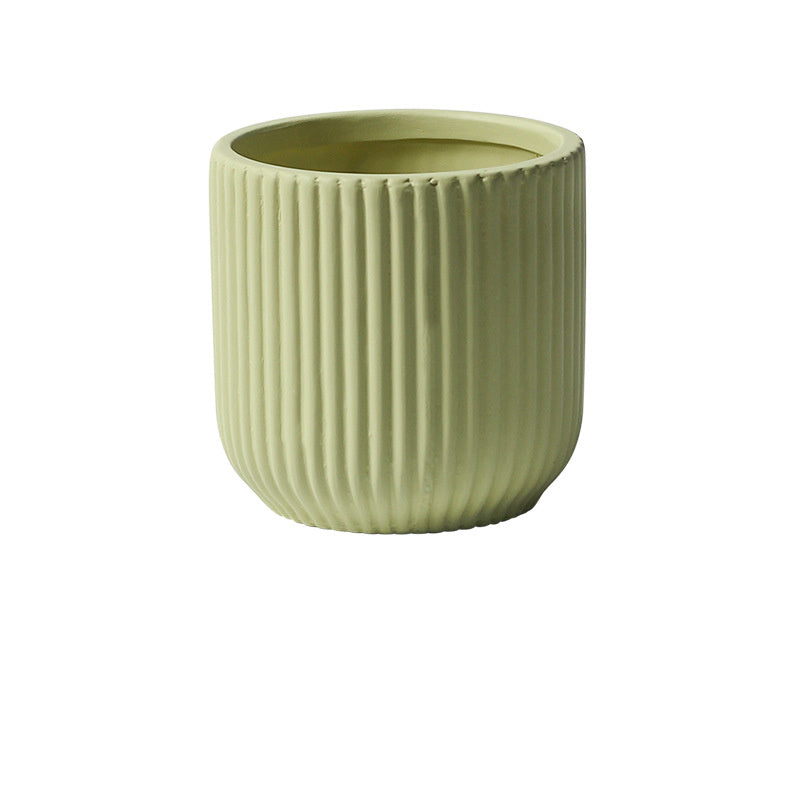 Ceramic Flower Pot Set - Nordic Style Garden Planters with Gold & Hole Options