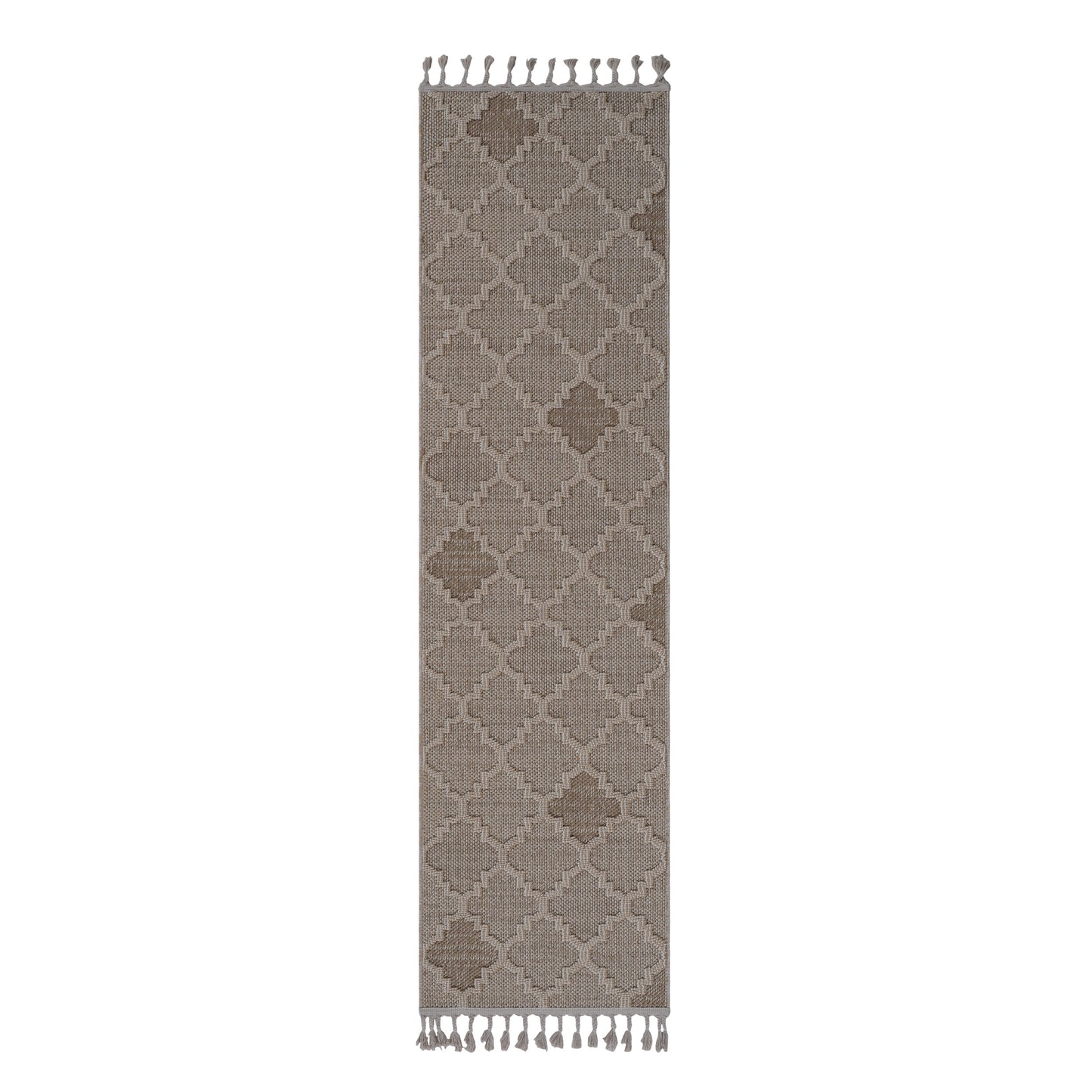Guros 2X8 Cream Trellis Indoor Outdoor Runner Rug
