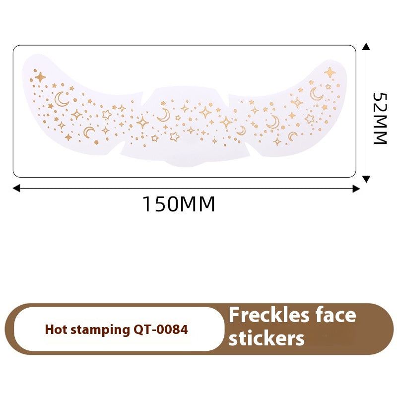 Freckle Tattoo Stickers Gold and Silver - Facial Skin Decor, 150x52mm, 1 or 6 Pcs