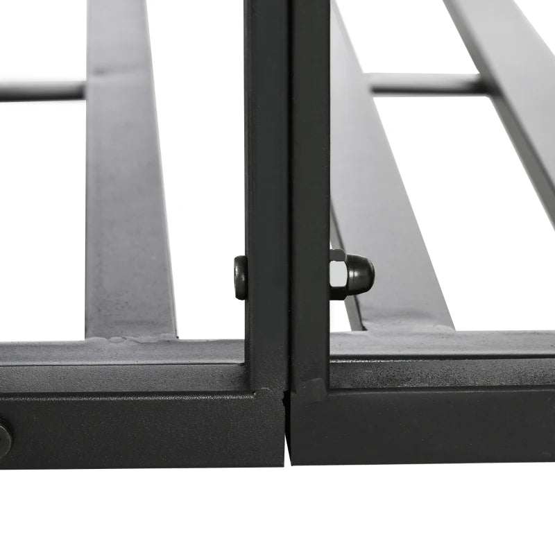 6' Metal Garden Bridge with Safety Siderails for Backyard Pond Creek - Black