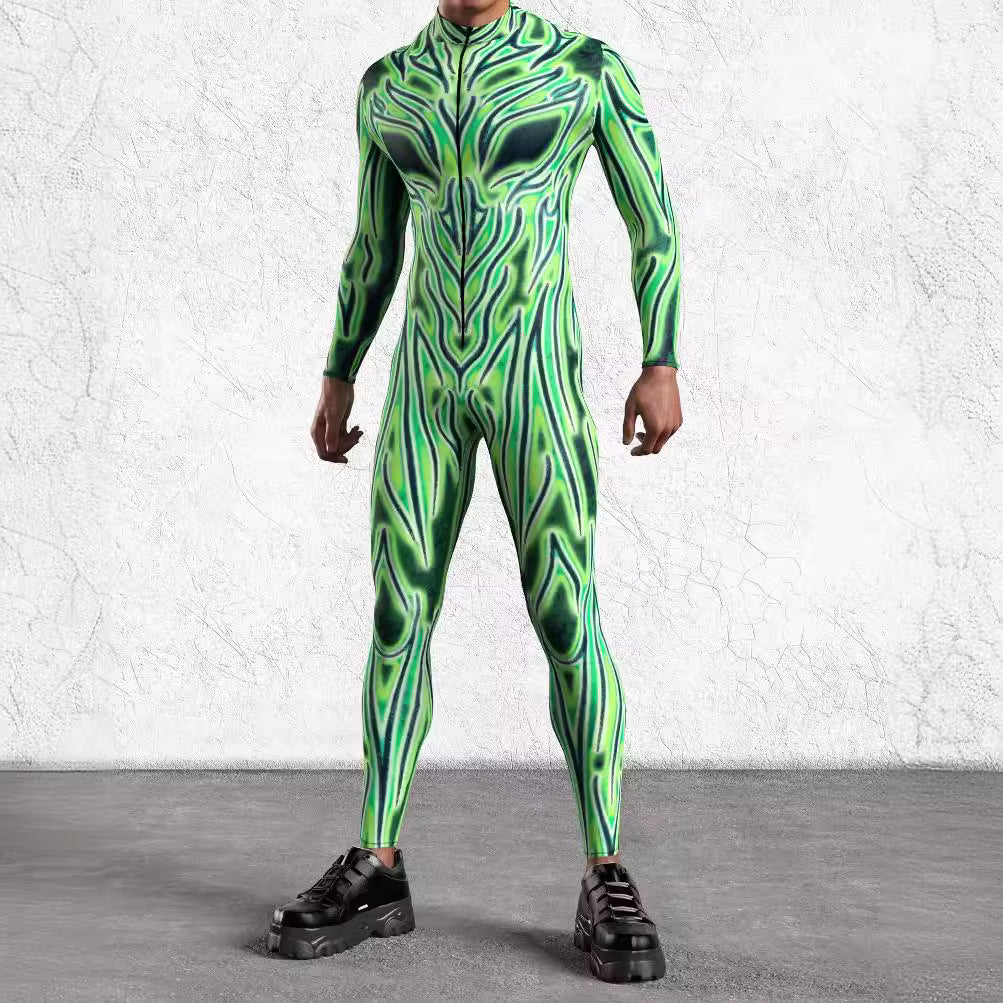 Halloween Cosplay Tights 3D Digital Printing One-Piece Costume