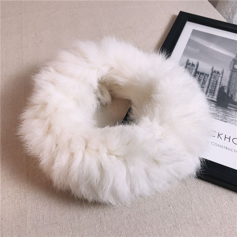 Rabbit Fur Visor Headband - Warm Winter Fashion