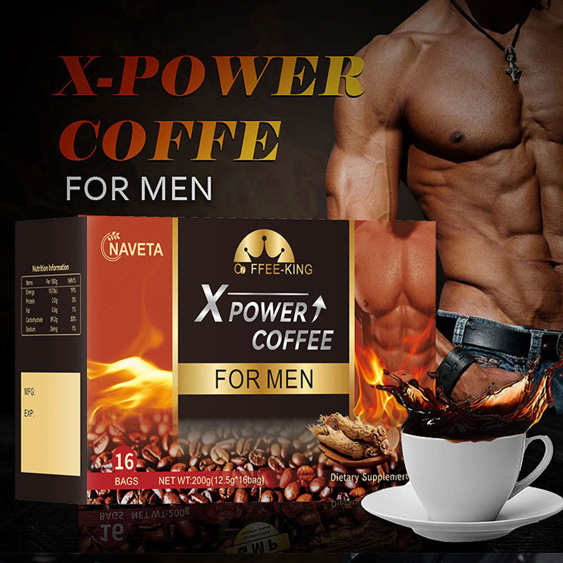 Instant Black Coffee with Ginseng and Oyster Tonic - Energy Boost, 16 Sachets