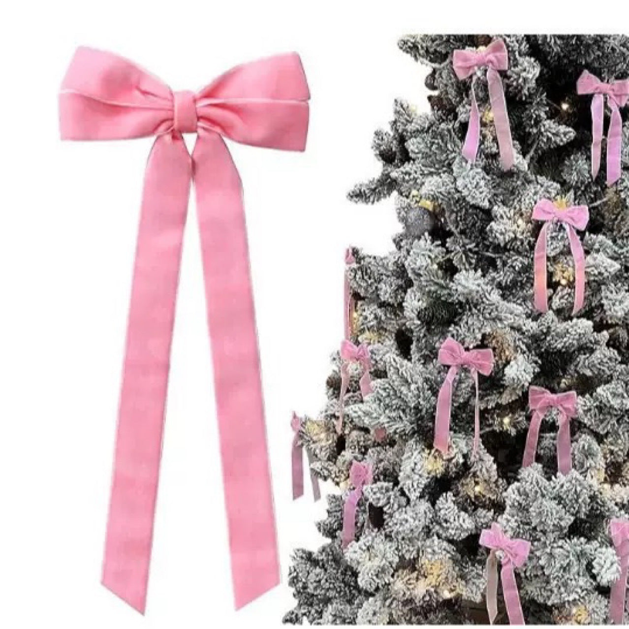Velvet Bow Christmas Tree Ornament Home Holiday Decor