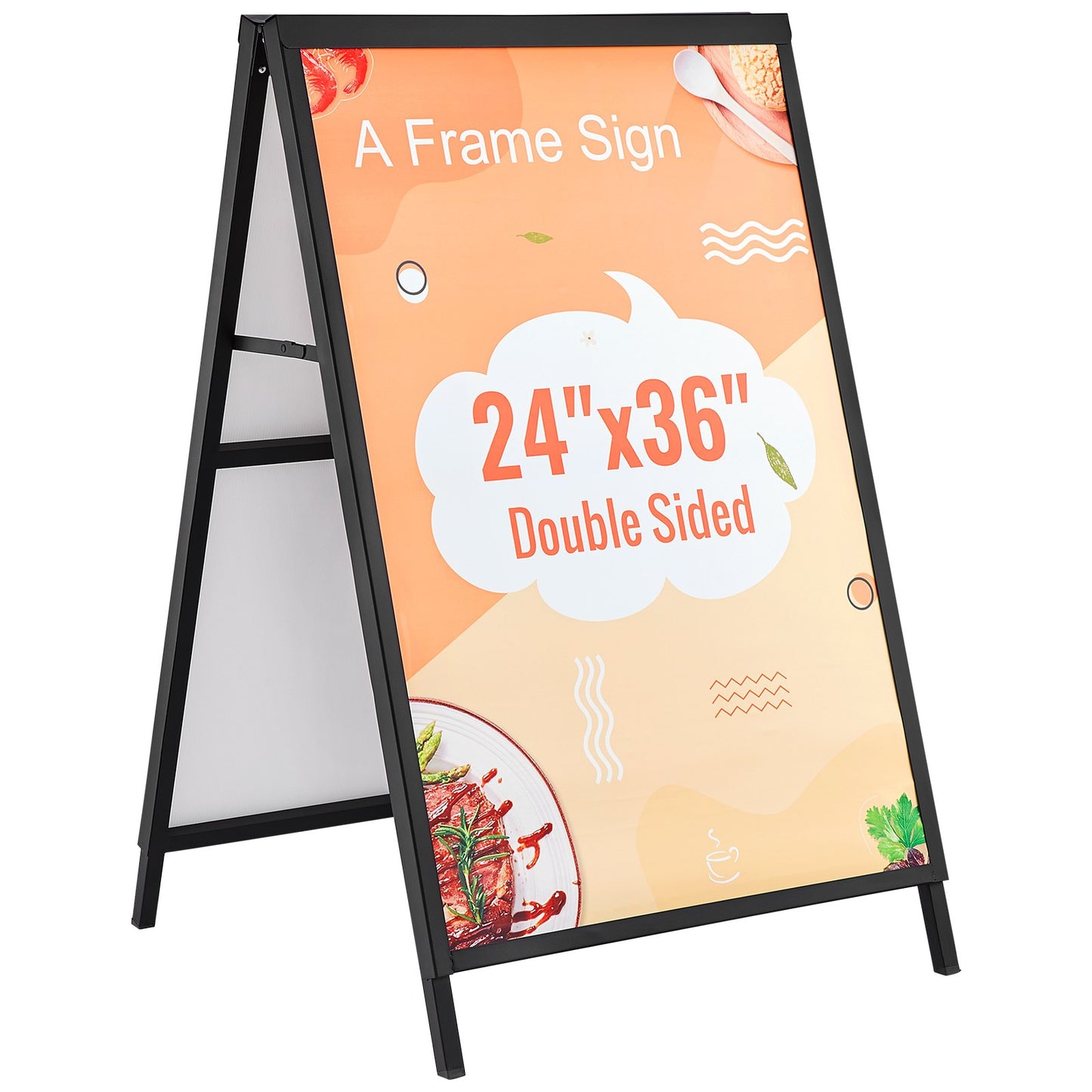 A-Frame Sidewalk Sign - 24x36 Inch Heavy Duty Steel Display