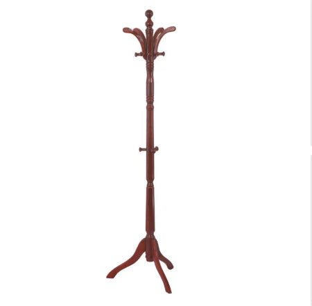 Solid Wood Coat Rack with Vertical Hanging Hooks - Modern Home Storage