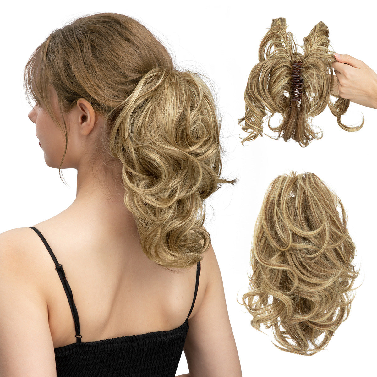 Adjustable Short Ponytail Wig Grip for Women - Natural Fluffy Hair Accessory