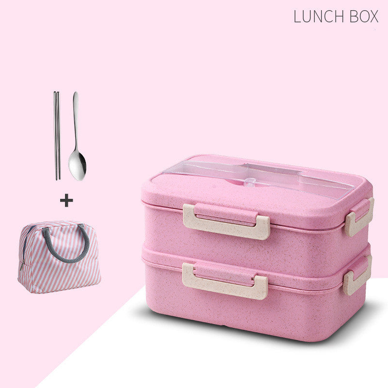 Portable Microwave Lunch Box with Heating Function and Meal Accessories