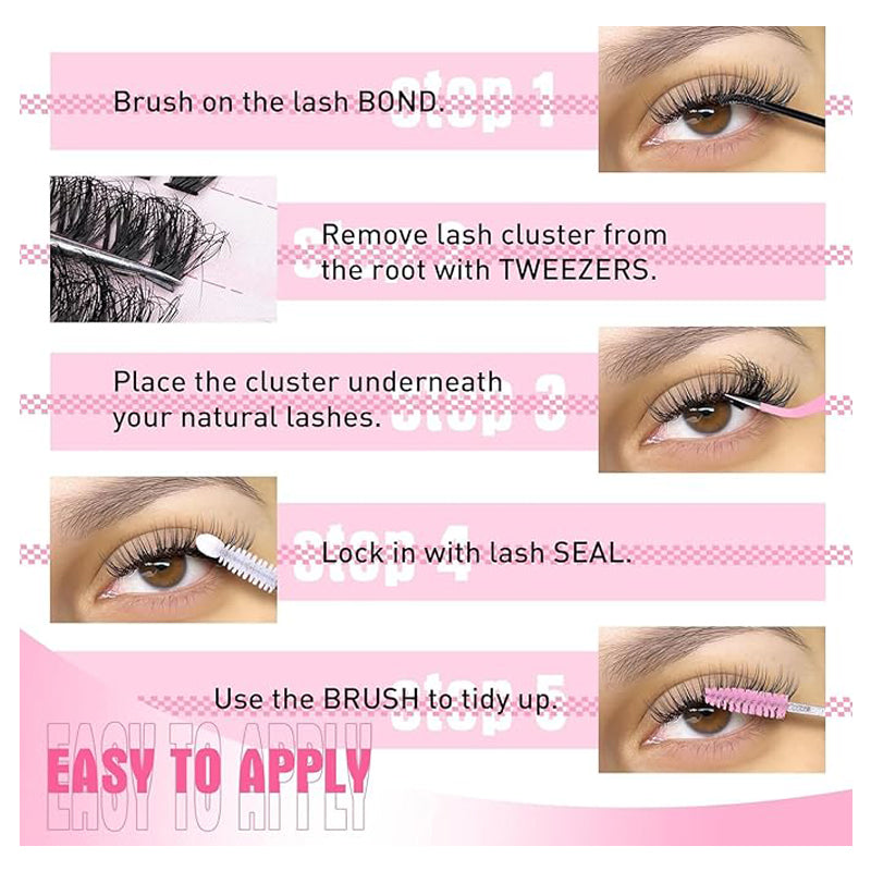 DIY Cluster Eyelash Extension Kit - 4-Piece Professional Lash Set