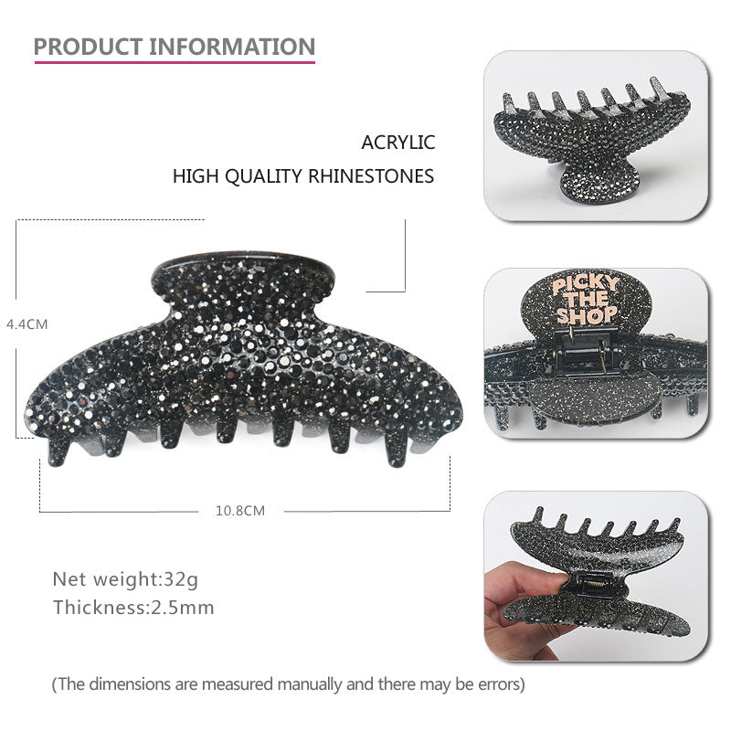 High-End Acrylic Hair Clip - Oval Design