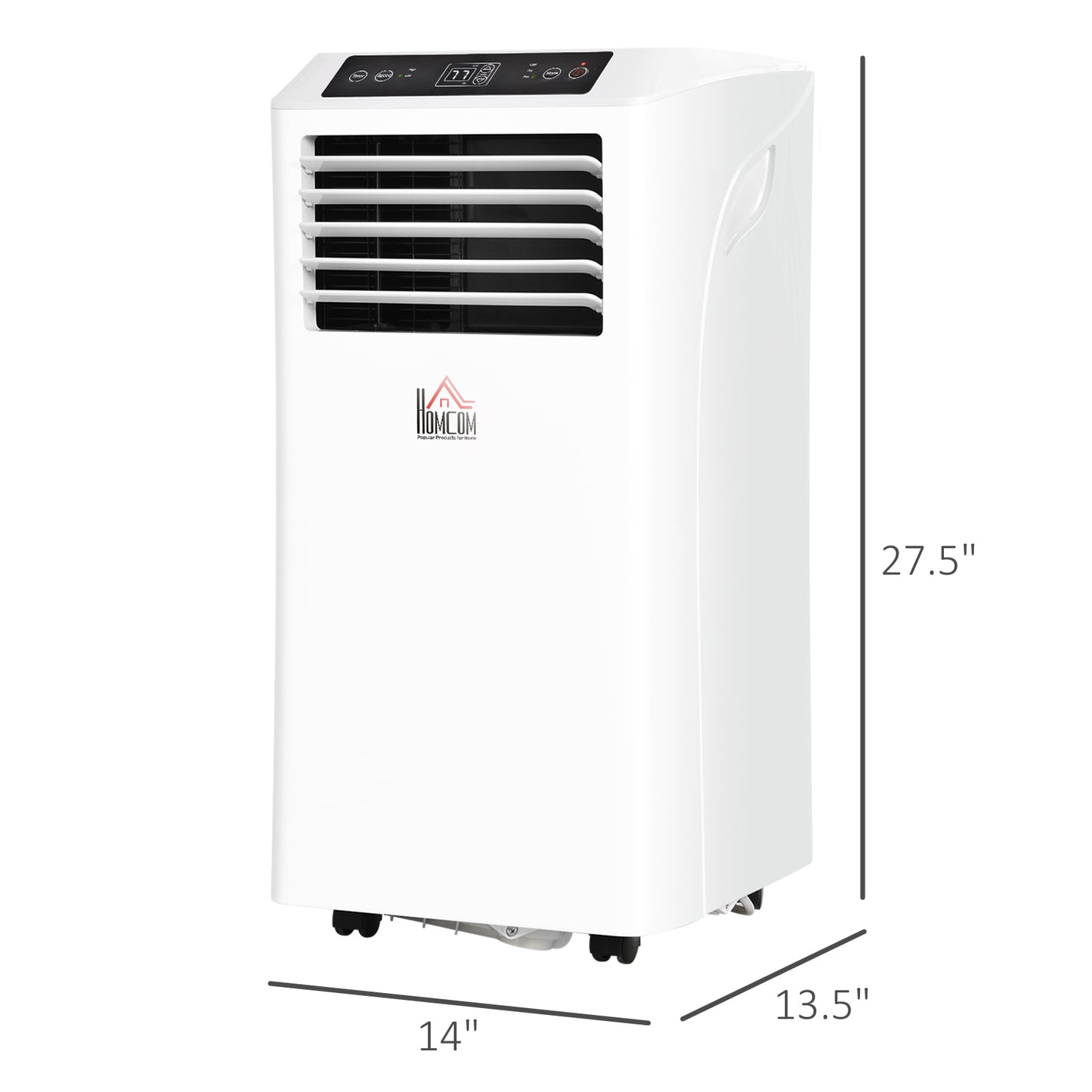 Portable 8000BTU Air Conditioner with Remote Control for Room Cooling & Dehumidifying - White