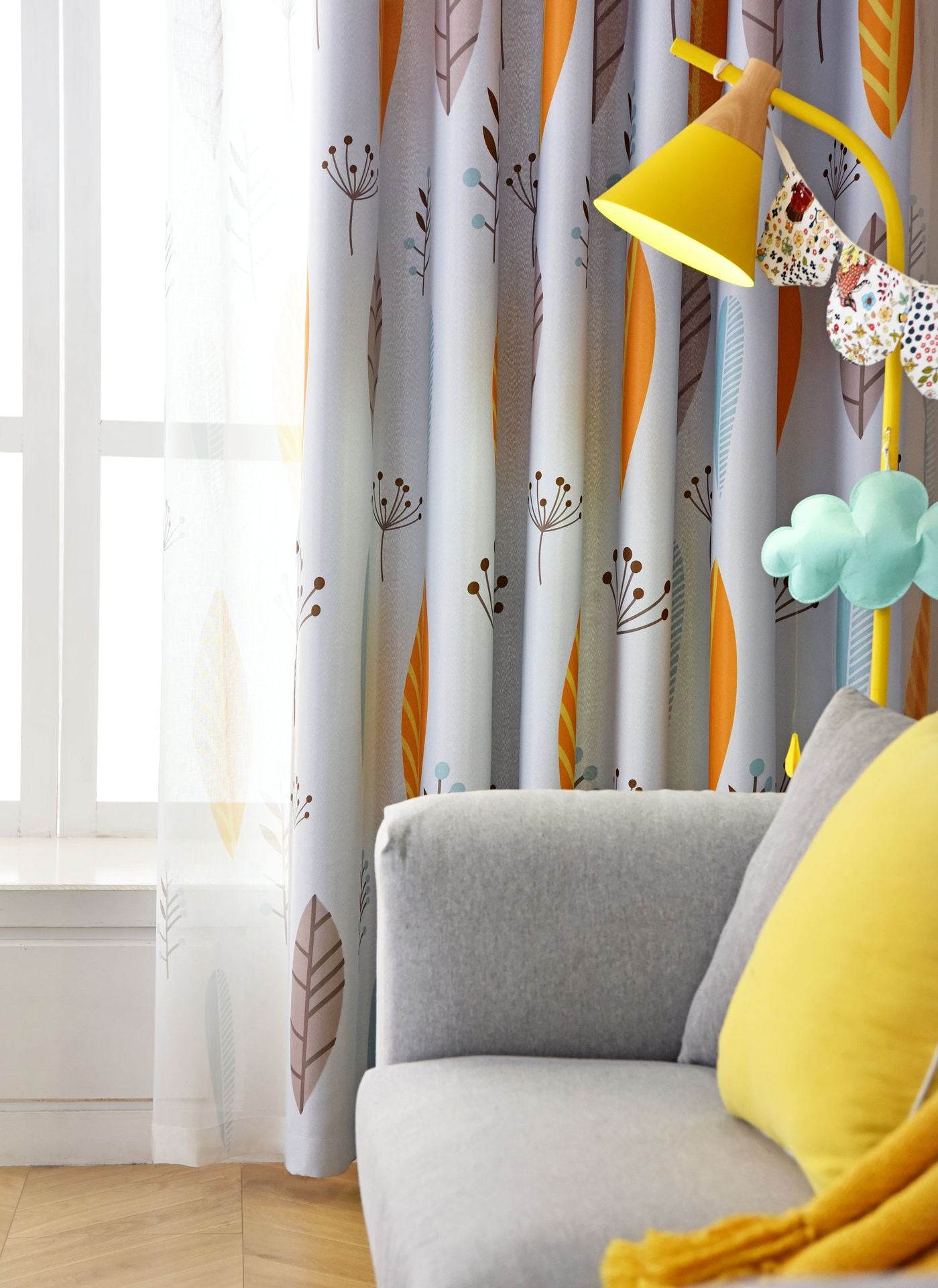 Nordic Style Leaf-Shading Curtain for Bedroom & Living Room - Modern Home Textile
