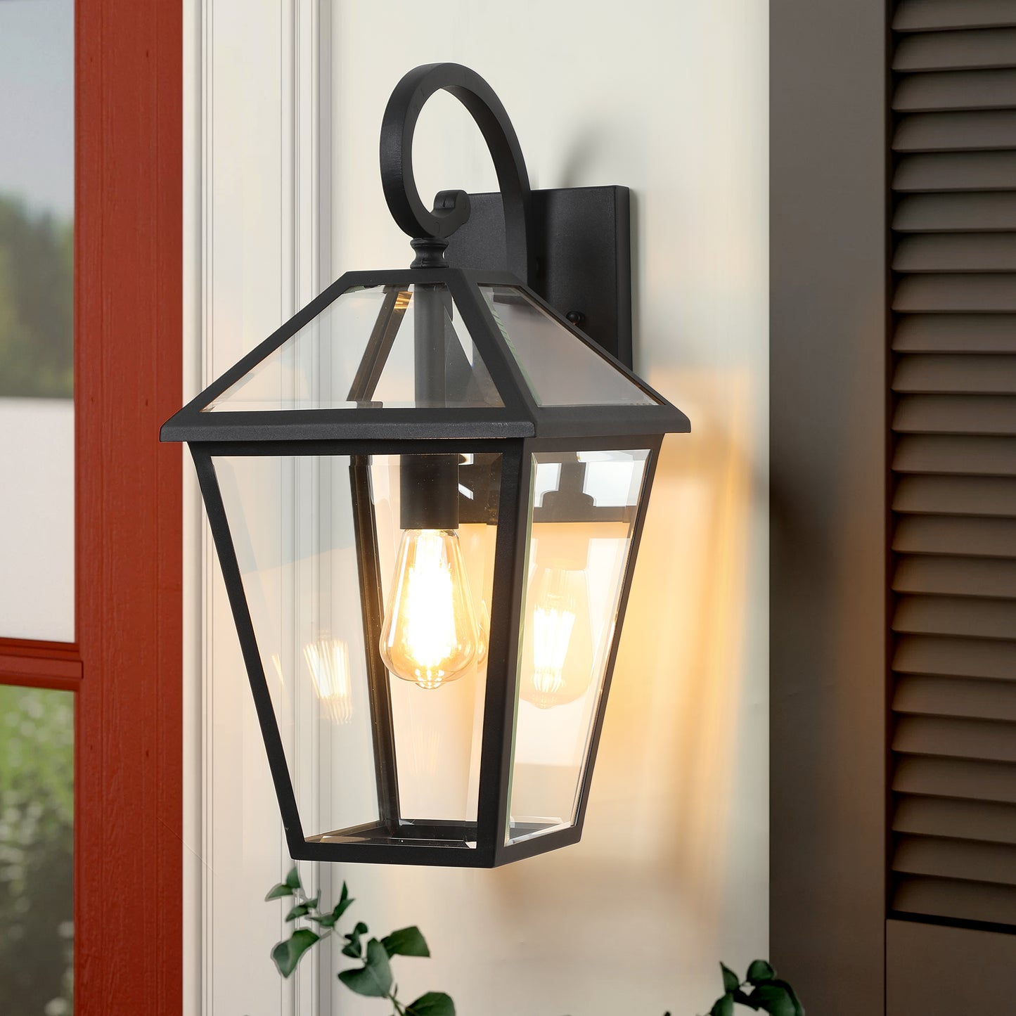 Outdoor Wall Lanterns - Vintage Black Weatherproof Sconce, 2-Pack
