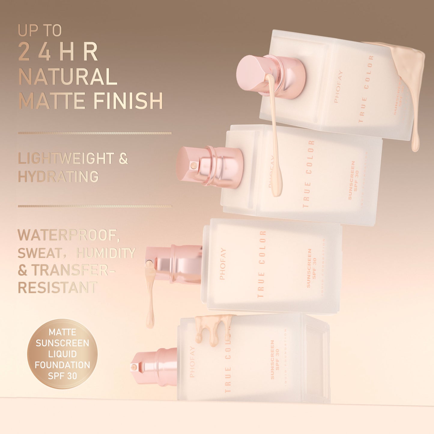 Matte Liquid Foundation with SPF 30 Sunscreen Protection