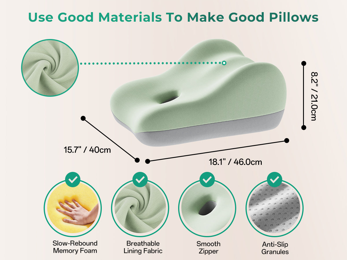 Ergonomic Memory Foam Sex Pillow for Couples - Green