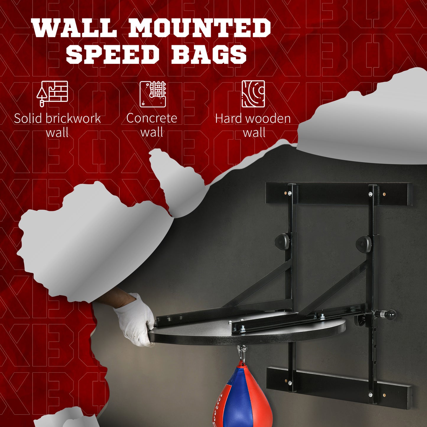 Wall-Mounted Speed Bag Platform with Adjustable Height & 360-Degree Swivel
