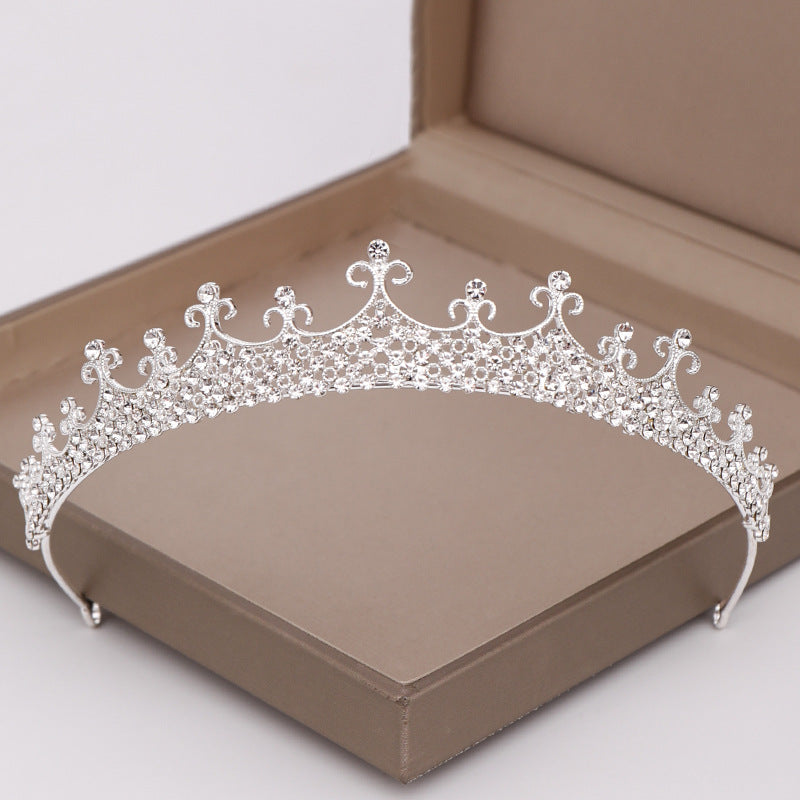 Luxury Alloy Crystal Crown Headband for Women - Gold & Silver
