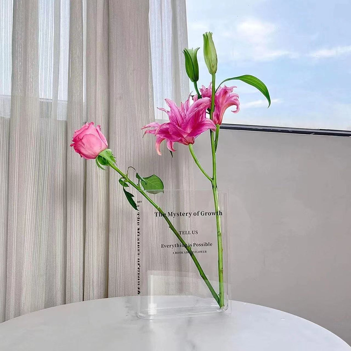 Acrylic Book-Shaped Flower Box Transparent Acrylic Home Decor