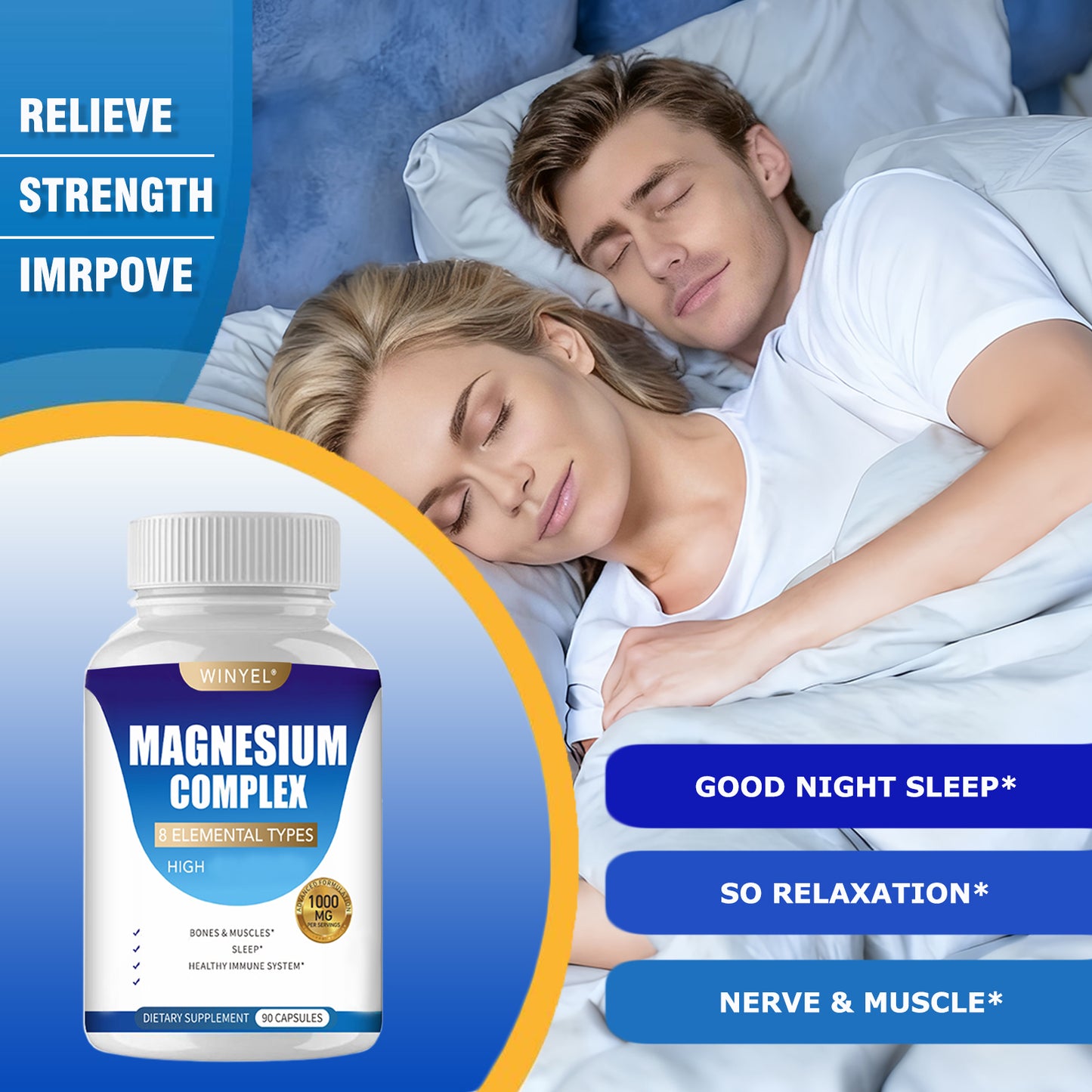 Magnesium Complex 1000mg Capsules - High Bioavailability Mineral Supplement