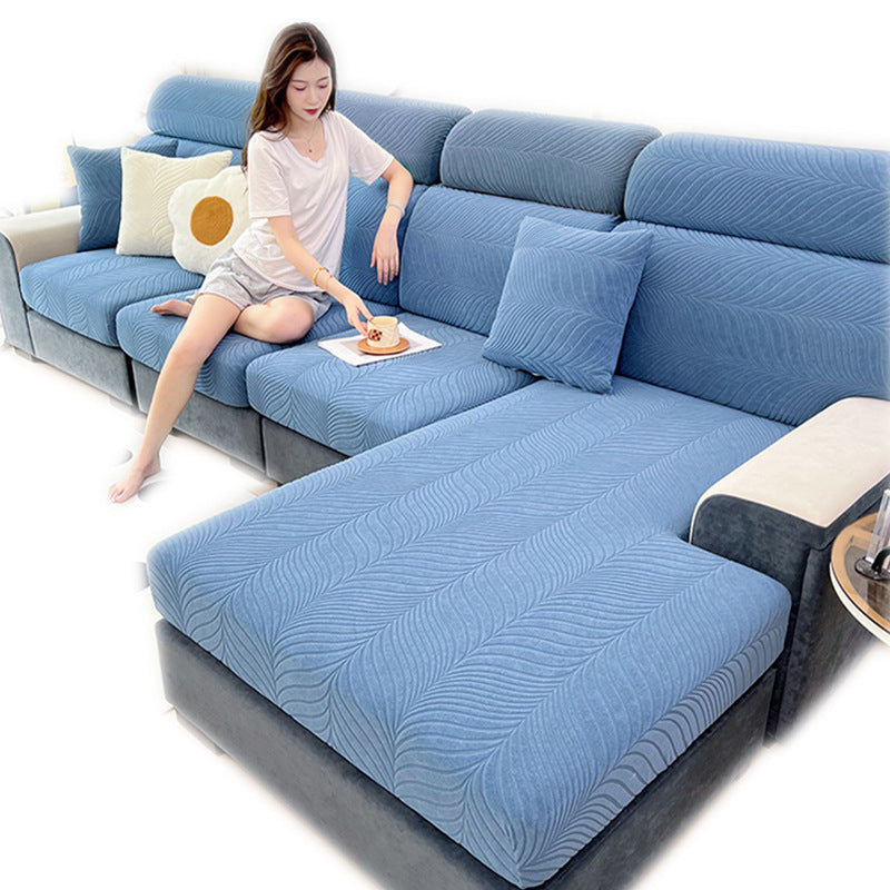 Waterproof Jacquard Sofa Cover Solid Color Couch Slipcover for Living Room