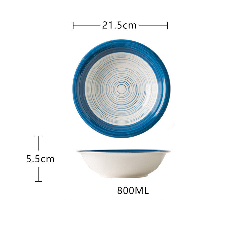 Japanese Style Ceramic Tableware Set - Hand Painted Underglaze Dinnerware