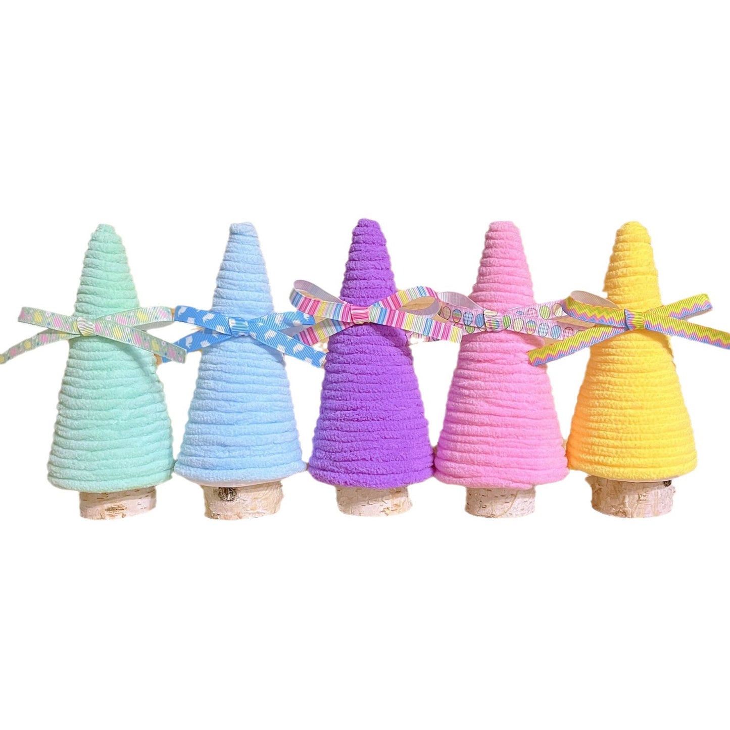 Creative Plush Decorative Desktop Ornaments - 5-Piece Wool Set, Handmade Home Decor