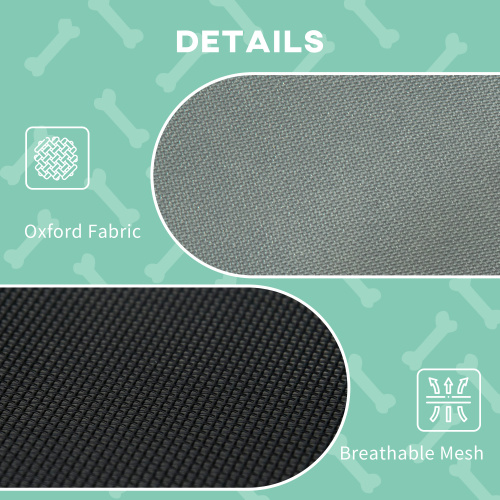 Elevated Dog Bed with Canopy Shade - 24 Inch Portable Pet Cot, Gray