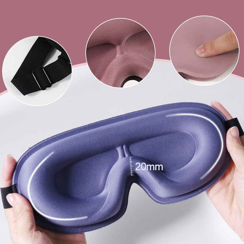 Blackout 3D Contoured Sleep Mask for Women Men Side Sleepers - Lash Extension Friendly