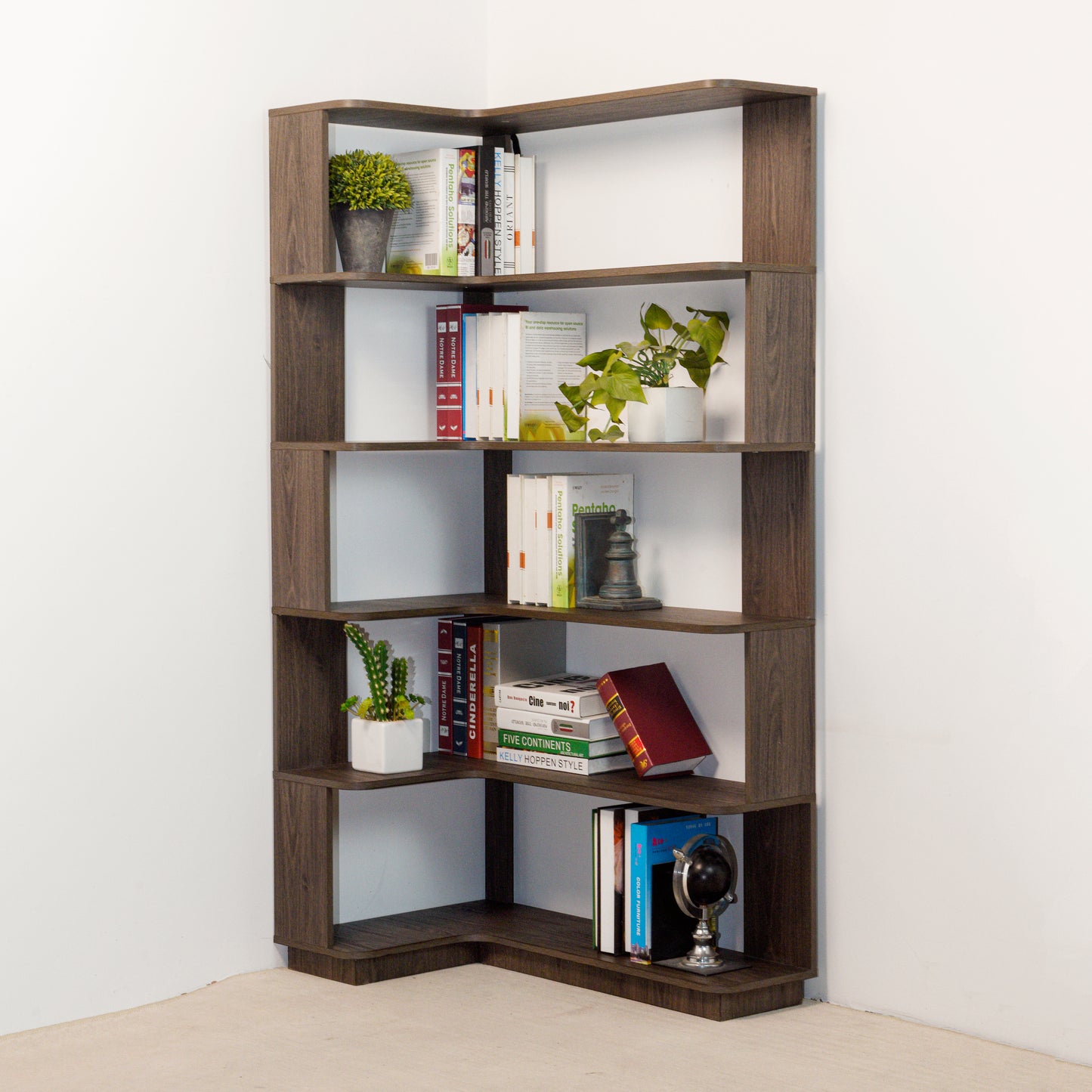 90cm 35.43 Extended Size 5-Tier Freestanding L-Shaped Corner