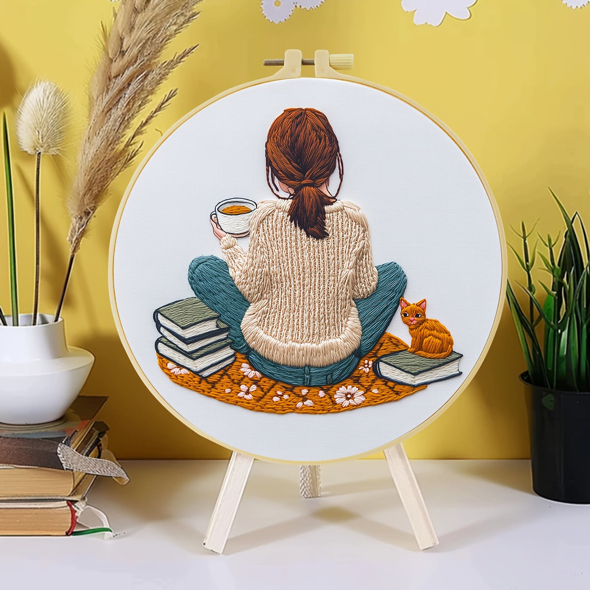 Embroidered Sunflower Egg Flower Series Craft Kit - Embroidery Supplies